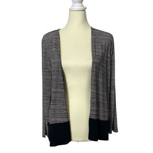 J.Jill Wearever Black & White Striped Casual Open Front Cardigan Petite M